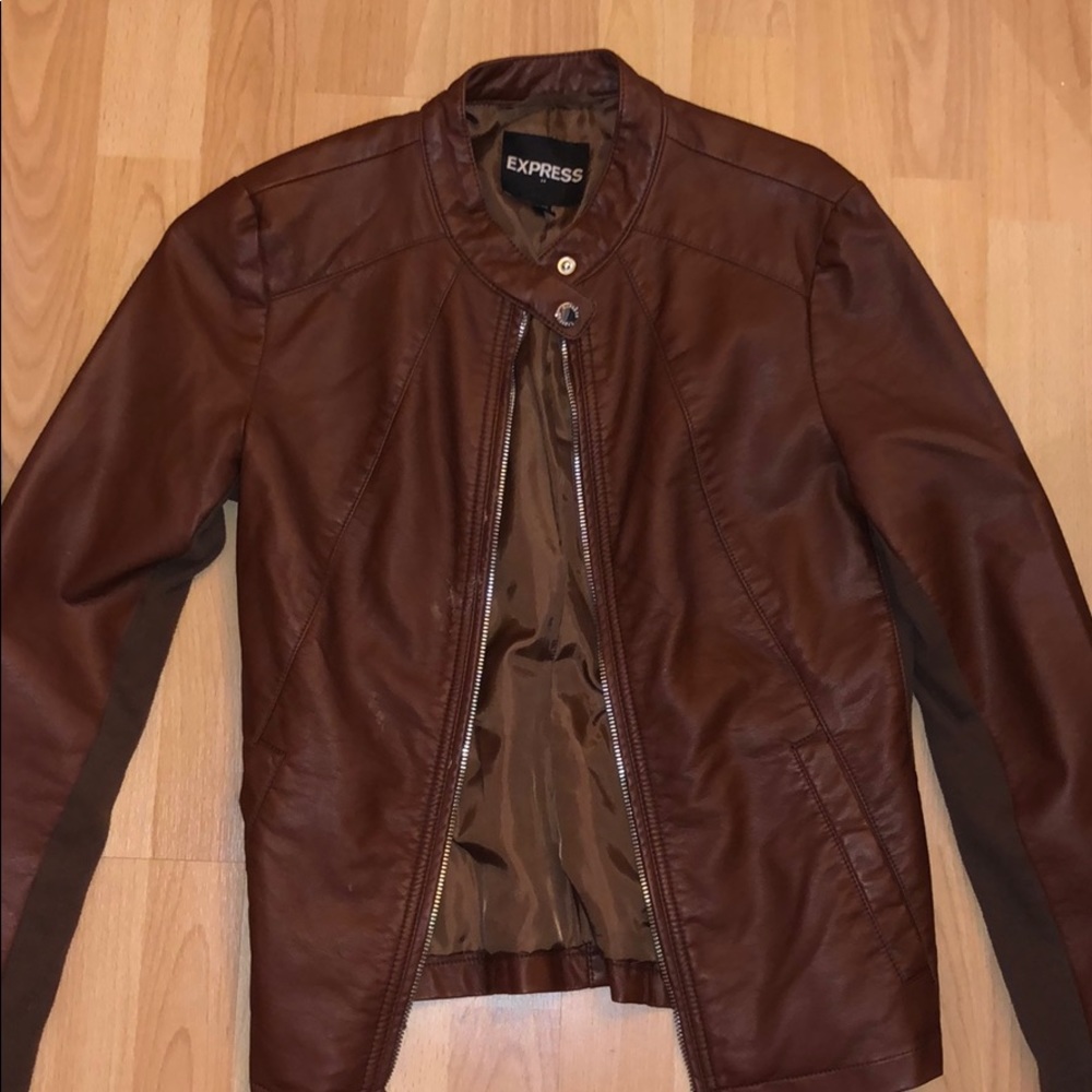 Express Brown Leather Jacket